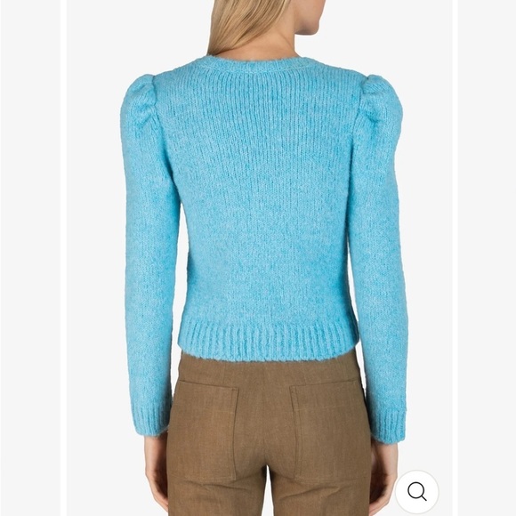 Derek Lam 10 Crosby Locken Puff Sleeve Sweater in Light Blue Alpaca Sz S - Picture 2 of 12